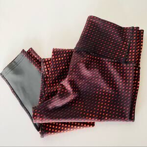 ADIDAS Black Red Yellow Dot Print TechFit Medium Compression Leggings XS Gym Run